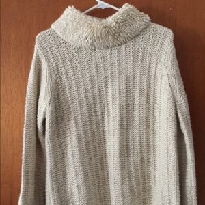 Orvis Cream Cowl Neck Sweater Medium New
